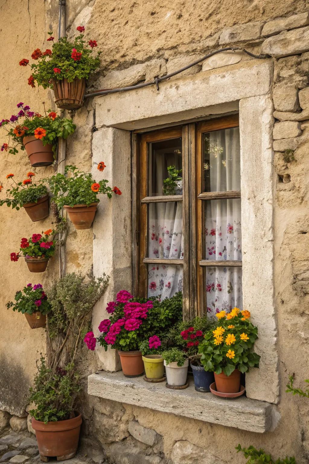 Repurposed window frames offer a quaint touch to your garden.