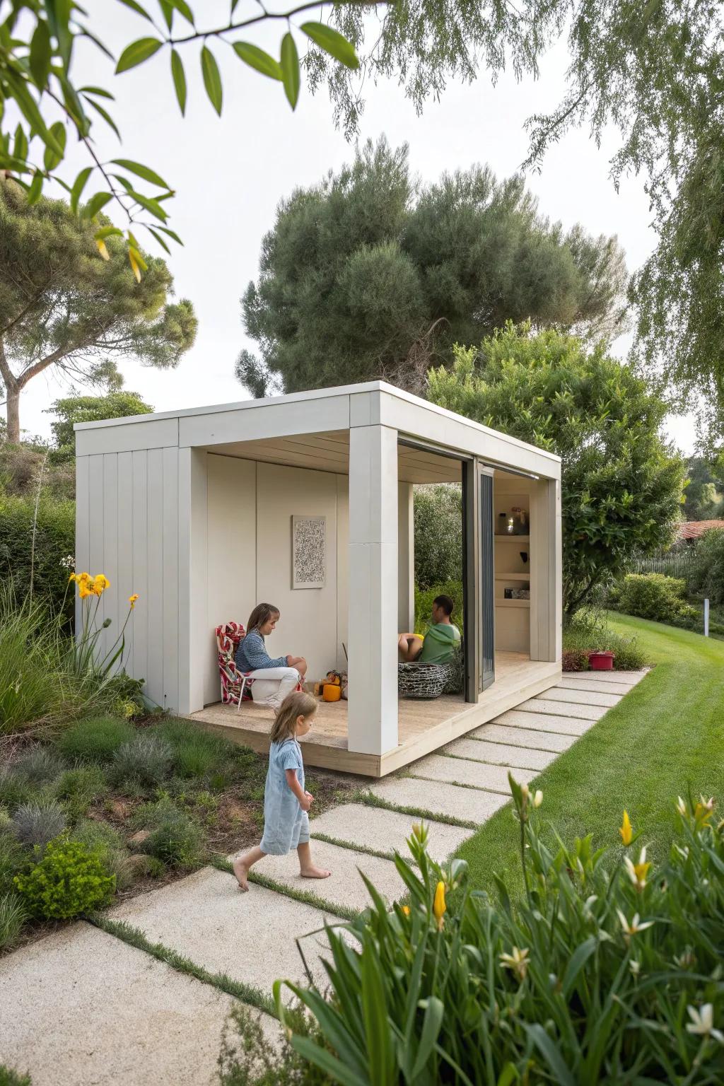 A sleek modern minimalist playhouse for endless creative adventures.