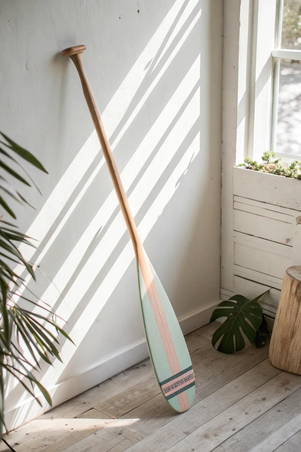 Elevate your space with minimalist elegance. Discover the art of simplicity with hand-painted canoe paddles.