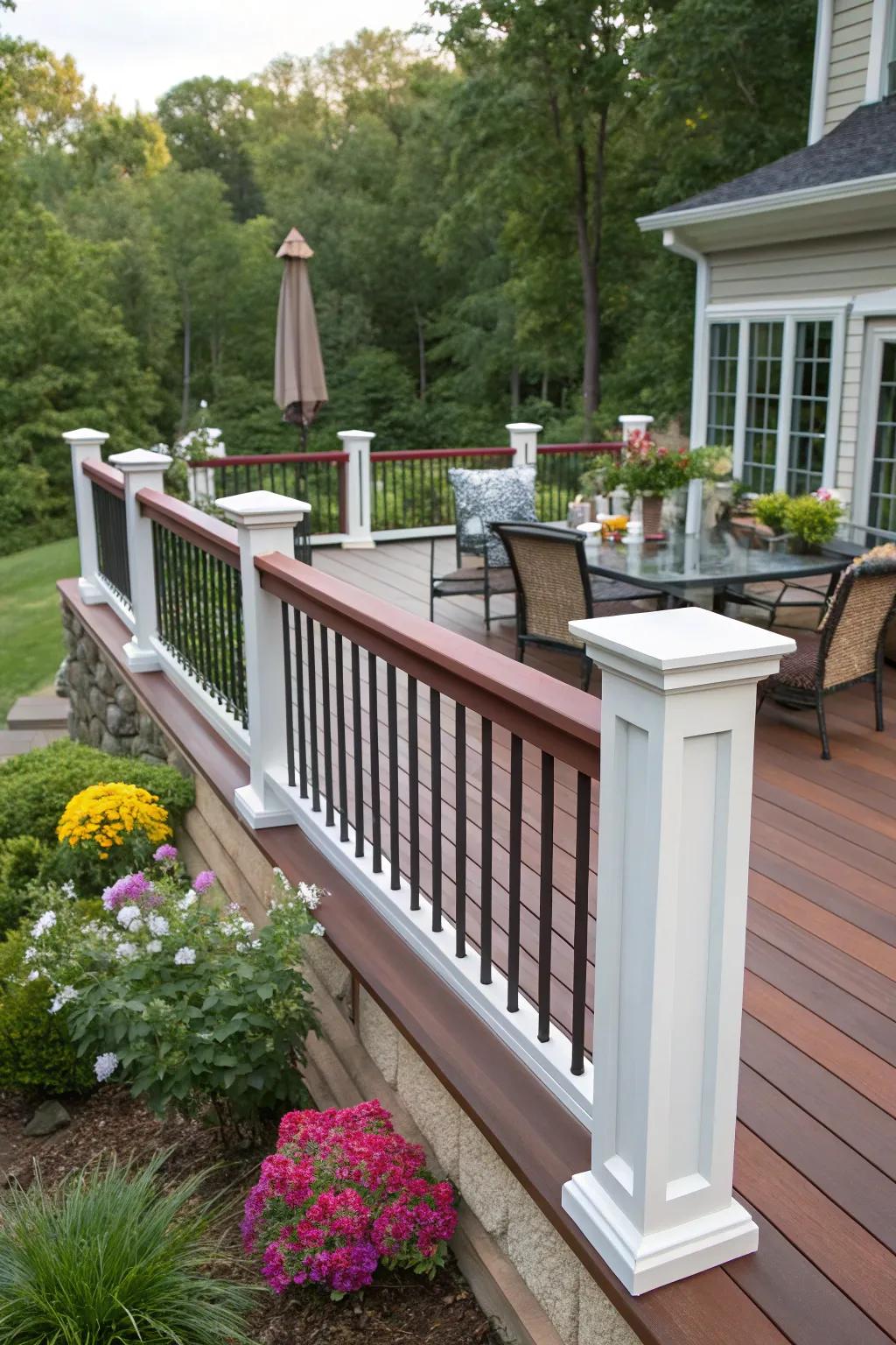 Two-tone elegance brings a refined look to this deck.