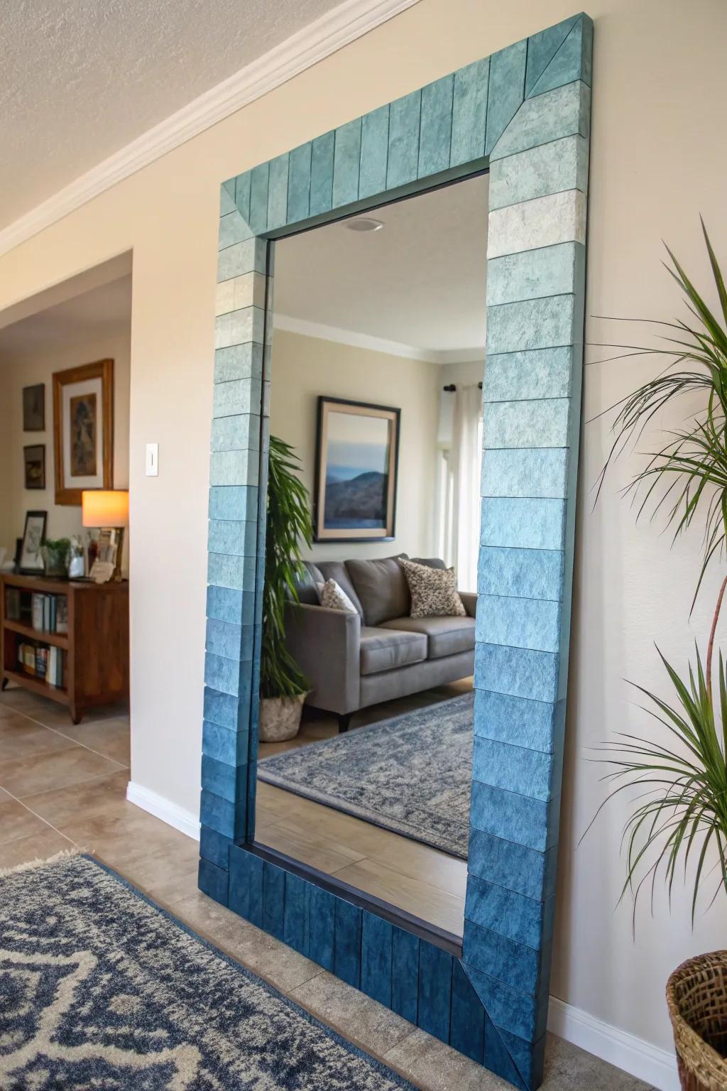 Layering paint colors brings texture and depth to your mirror frame.