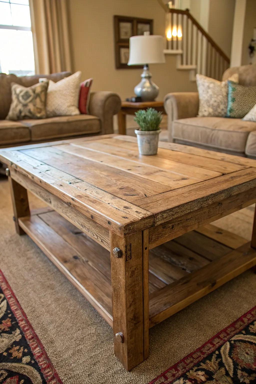 A charmingly distressed coffee table.