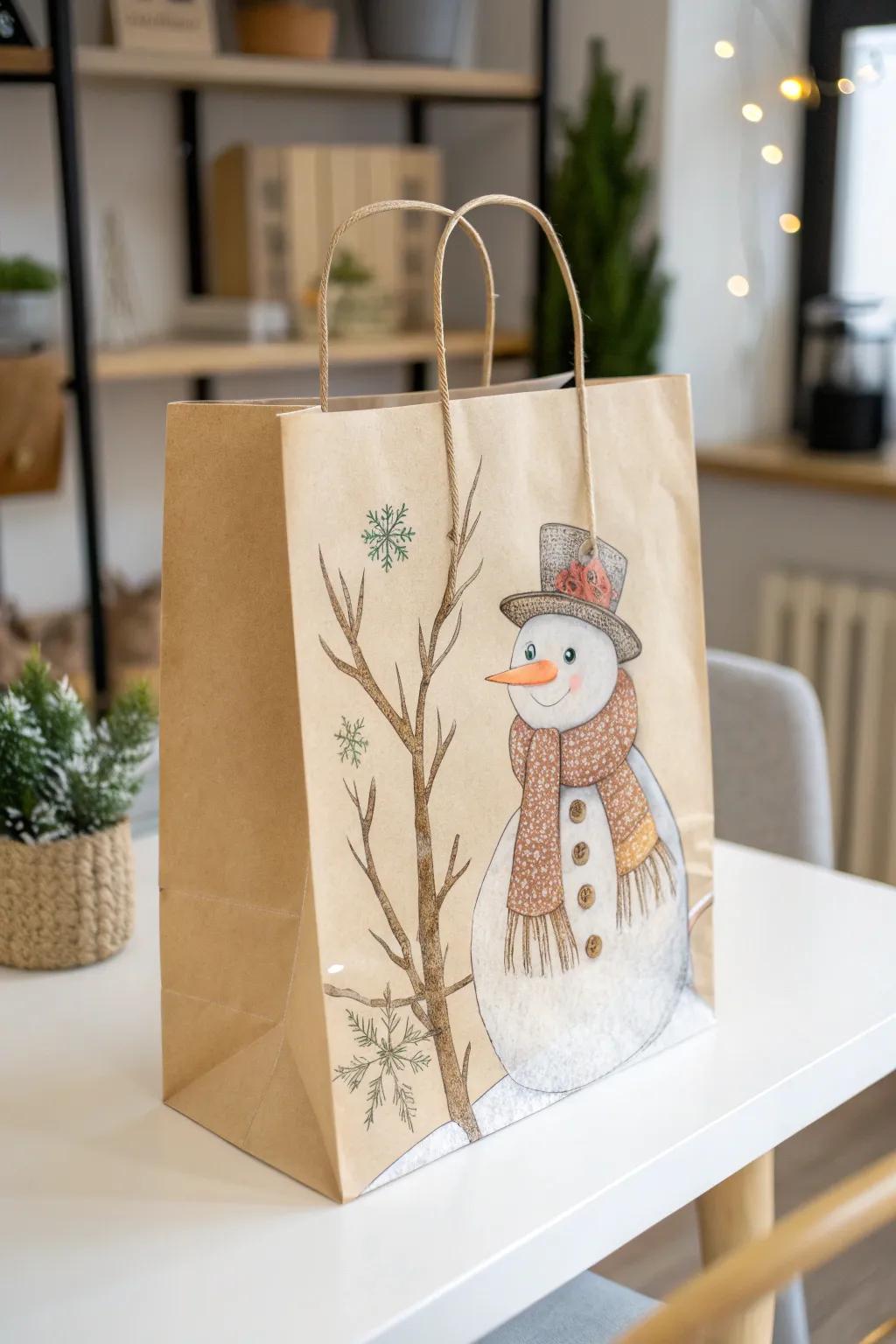 Add a touch of charm to your holiday gifts with hand-painted paper bags that blend boho elegance and minimalist style.