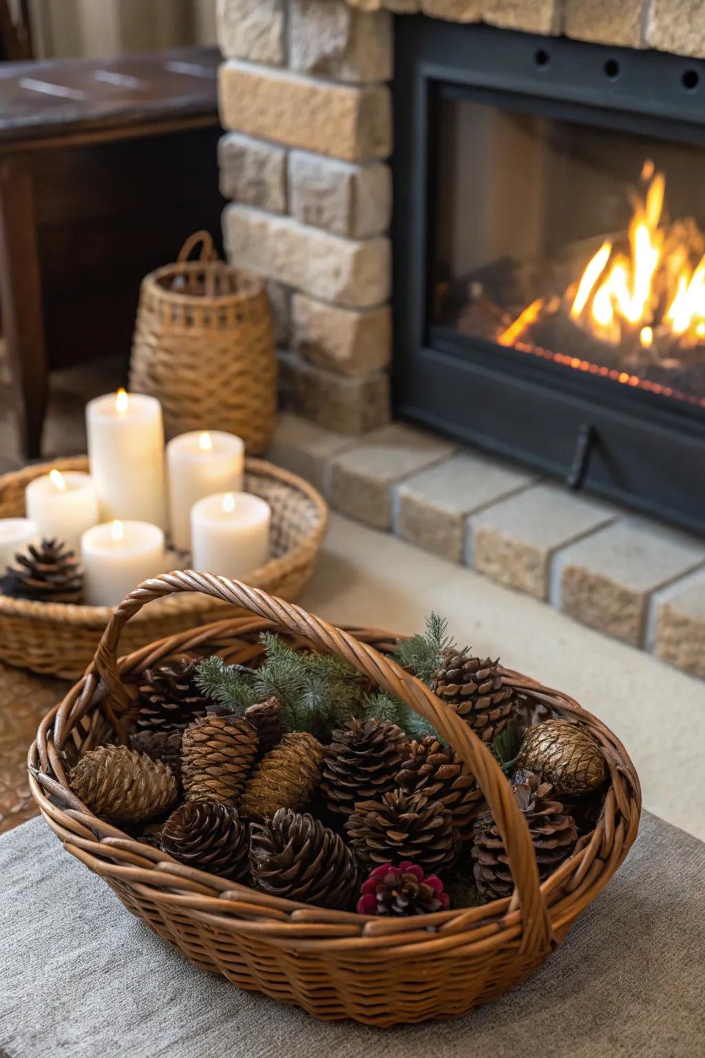 Keep warm with these aromatic pine cone fire starters.