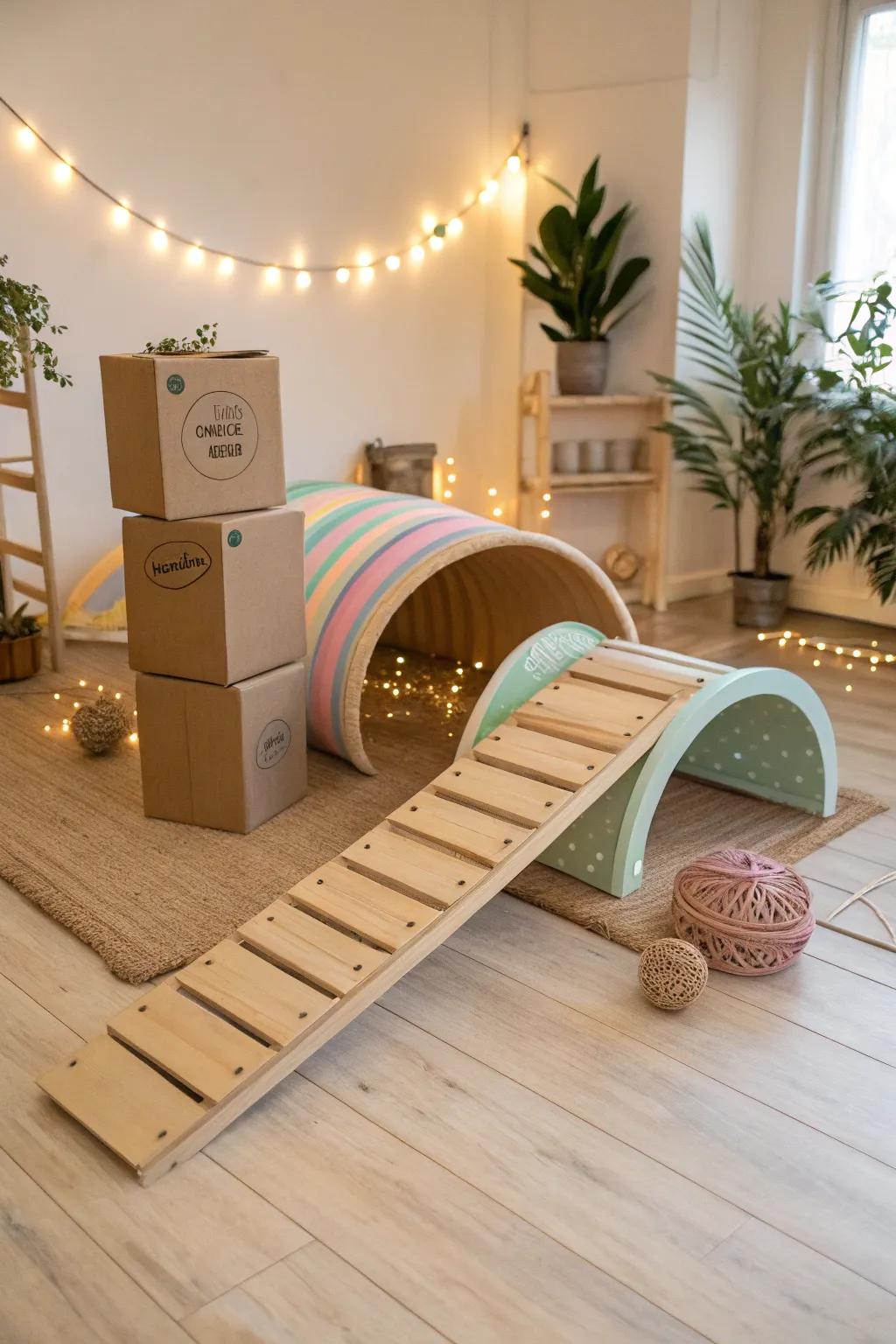 Discover the charm of a simple and fun adventure with our Slide and Tunnel playground!