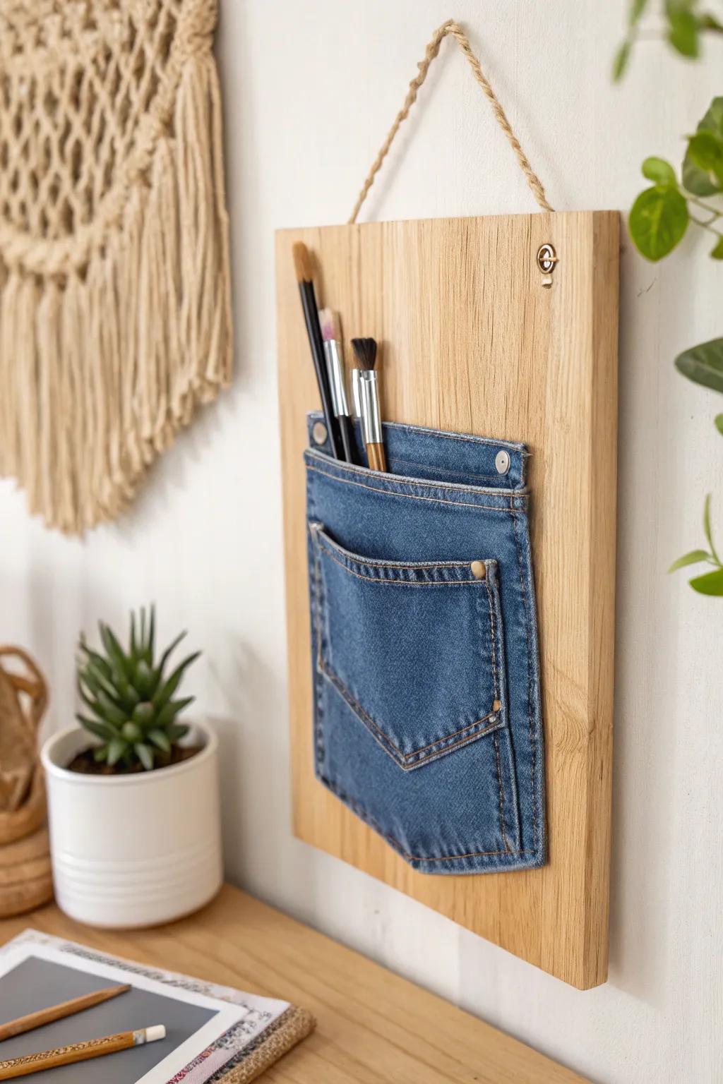 Turn your old jeans into chic, functional art with upcycled denim pockets!