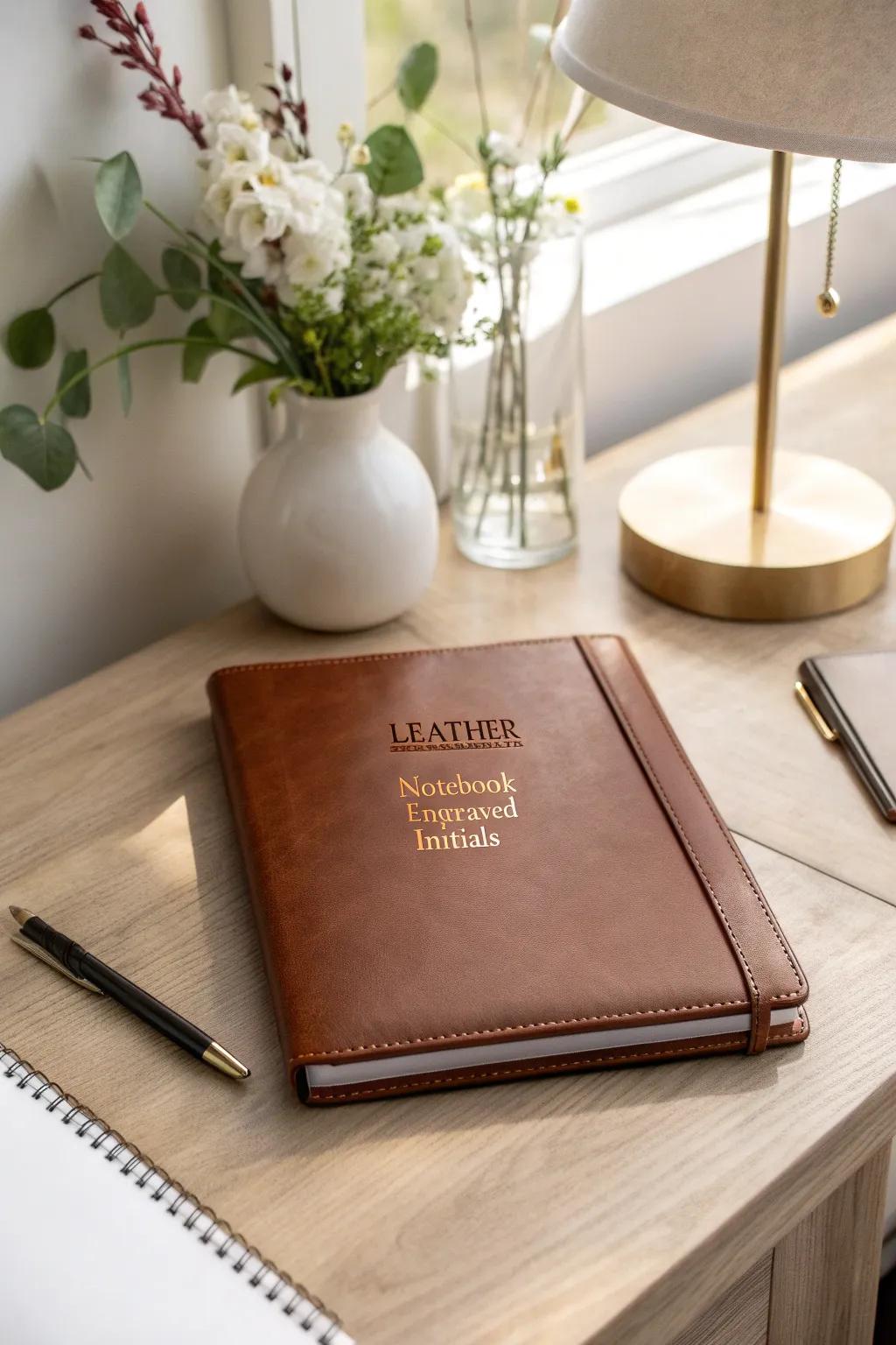 A personalized notebook is a practical and thoughtful gift.