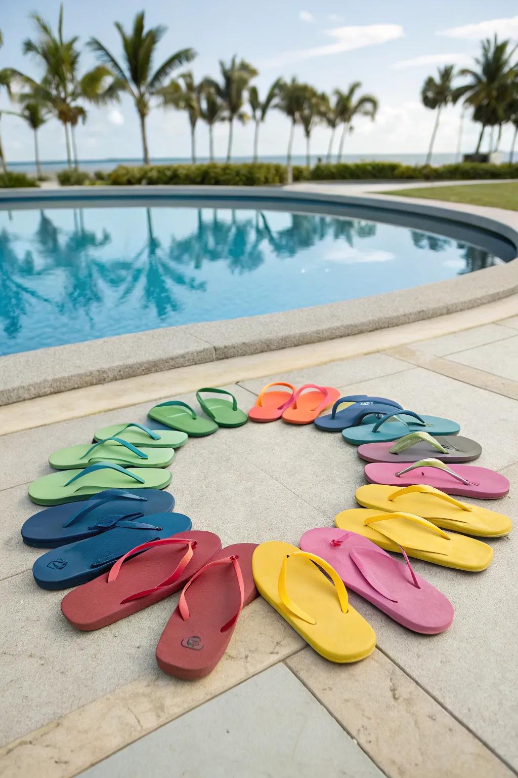 Flip flops are a fun and functional gift for pool parties.