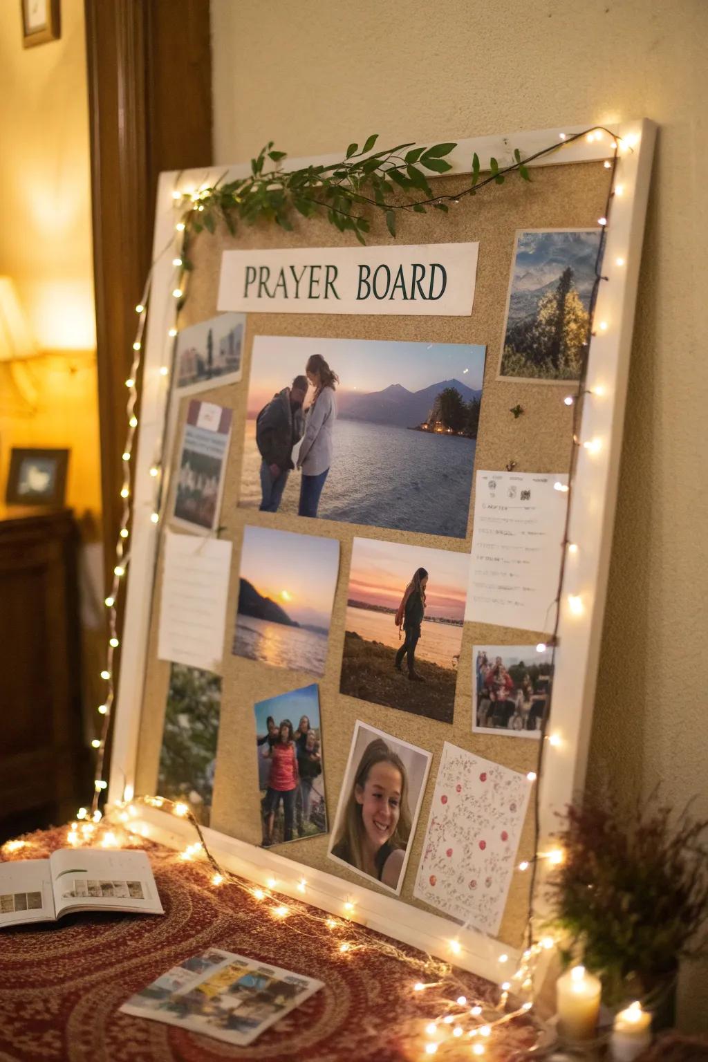 Personalize your prayer board with cherished photos.