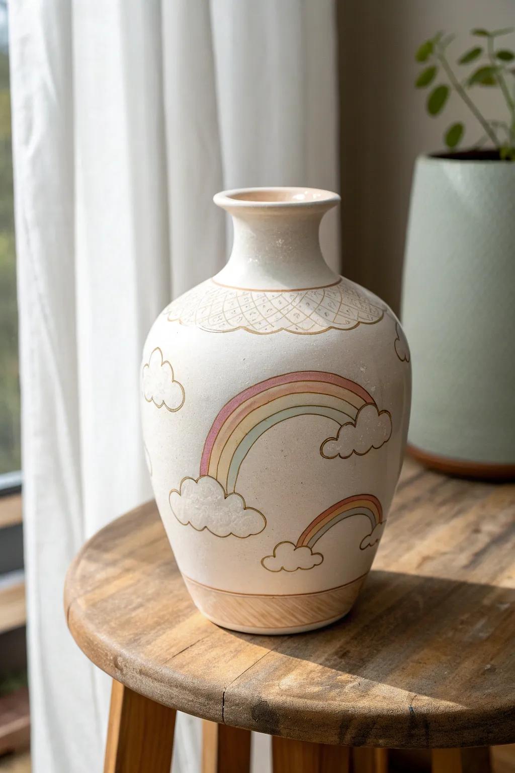 Embrace the serene beauty of nature with this minimalist masterpiece. 🌈☁️ #NatureInspired #ScandinavianDesign #BohoChic