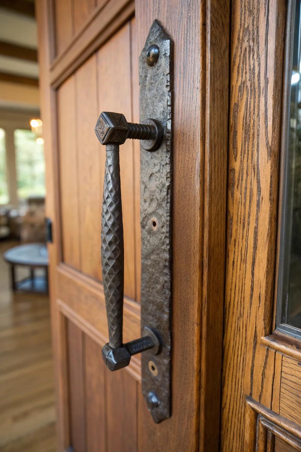 Transform your space with the rugged elegance of handcrafted railroad spike door handles.