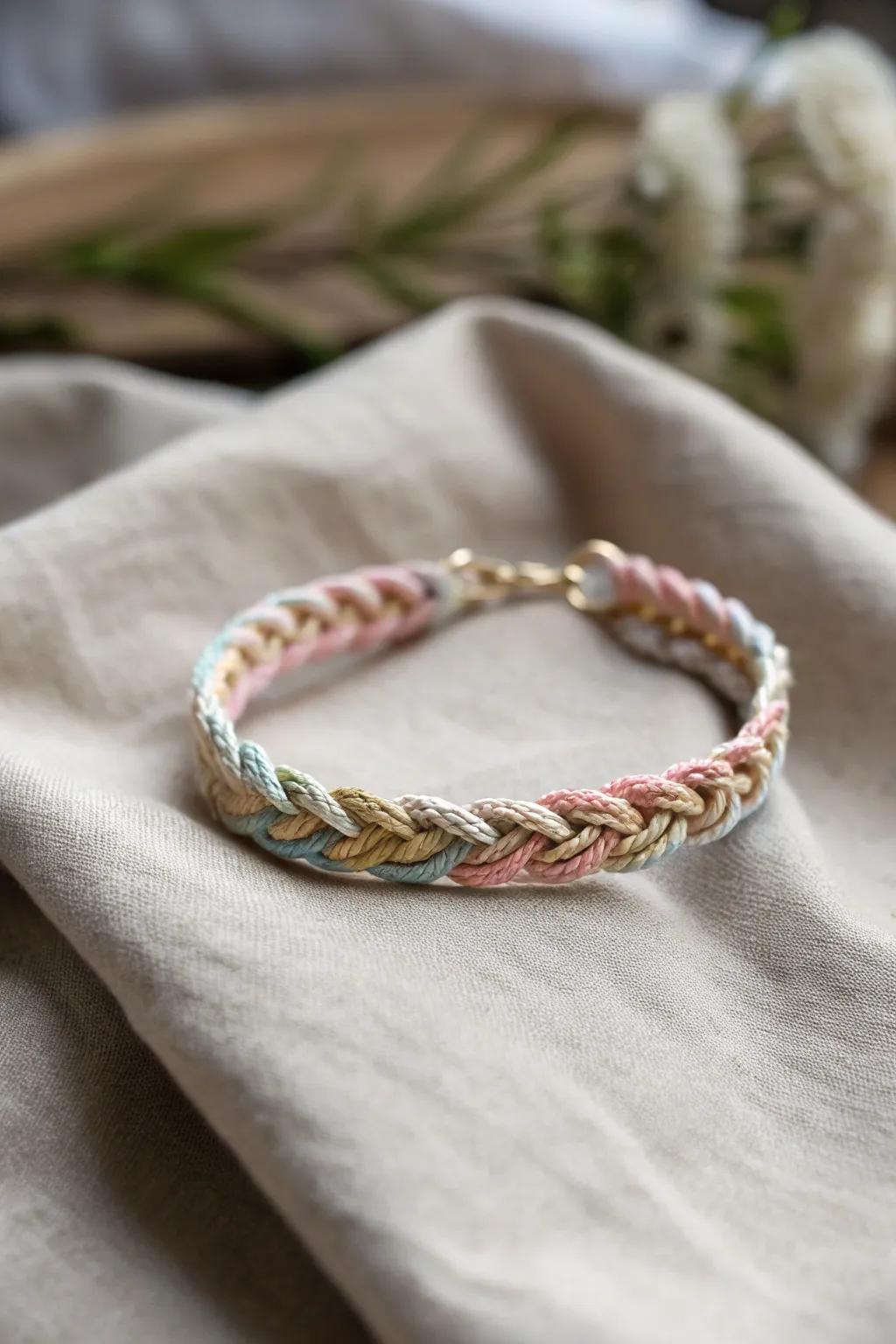 Embrace subtle elegance with this dainty twist loom bracelet, where simplicity meets charm.
