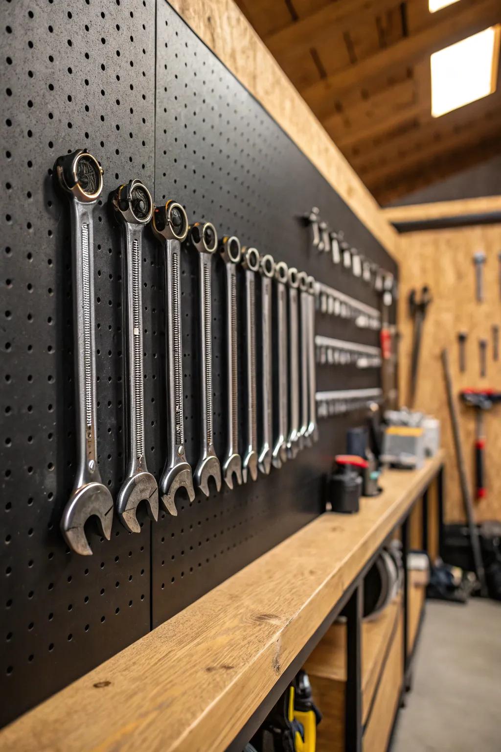 Turn your tool storage into a masterpiece with this pegboard display.