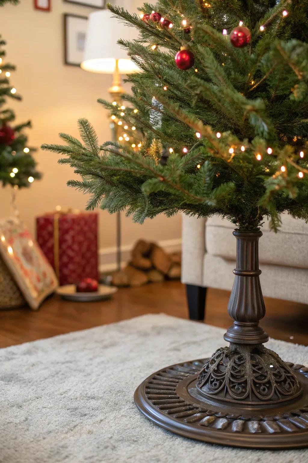 A dependable tree stand keeps your holiday centerpiece secure.