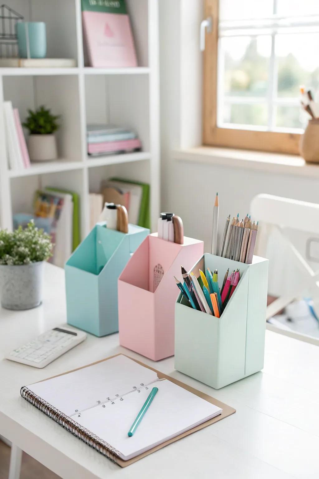 Keep your workspace tidy with these charming desk organizers.