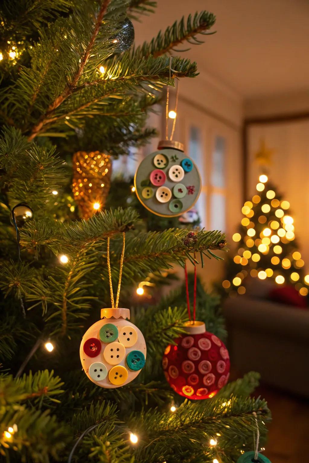 Button trees bring a pop of color and creativity to your holiday decor.