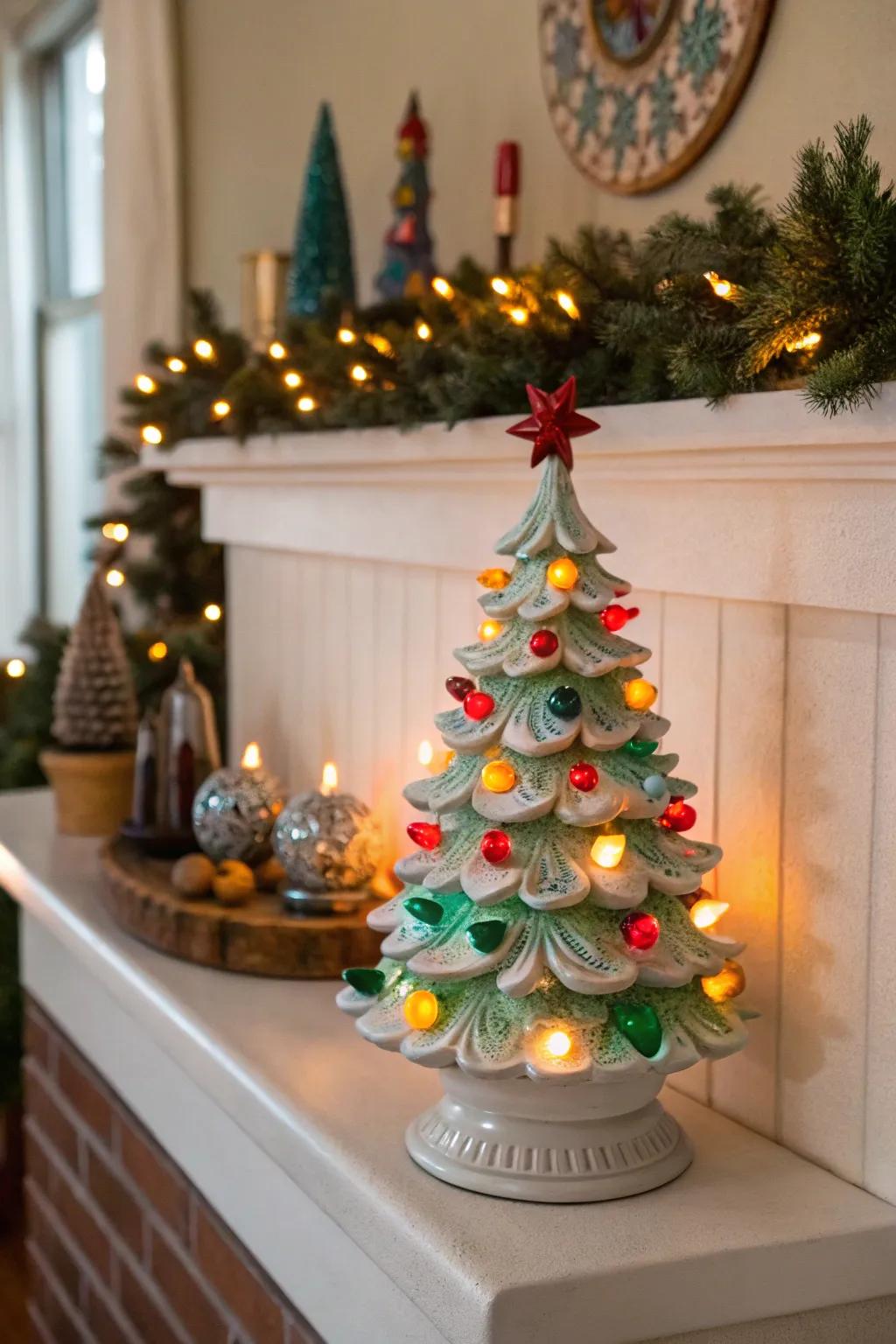 The classic ceramic Christmas tree brings a touch of the 70s to your decor.