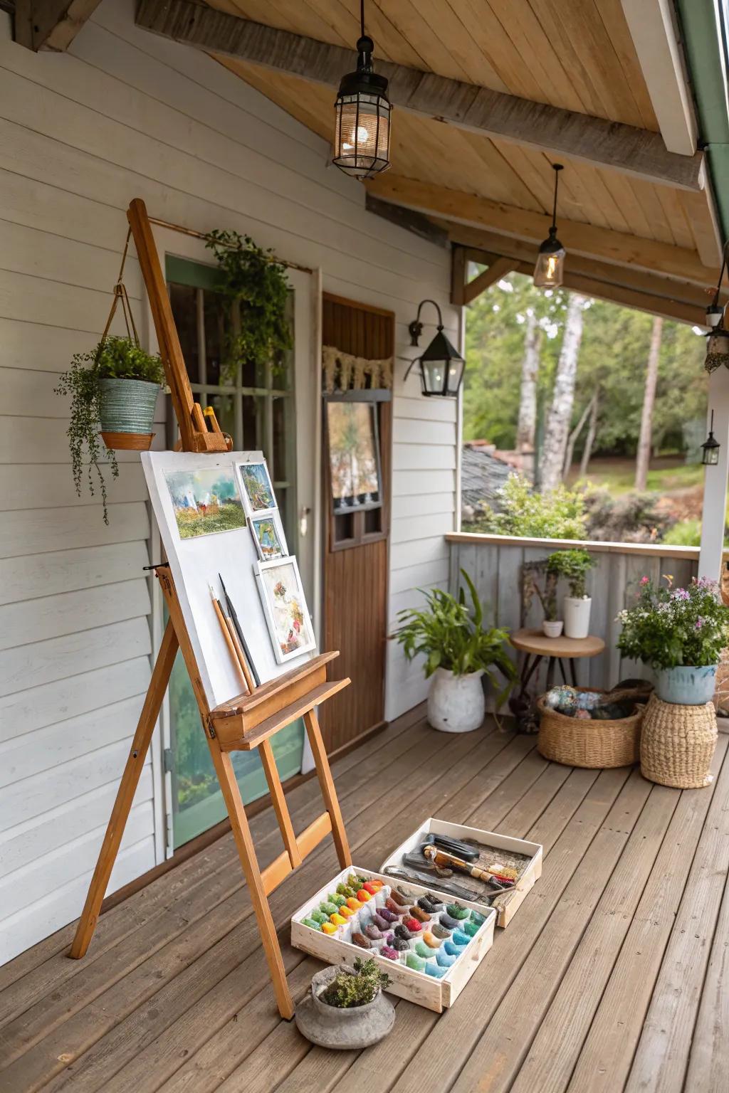 Set up an artist's retreat on your porch, surrounded by nature's inspiration.