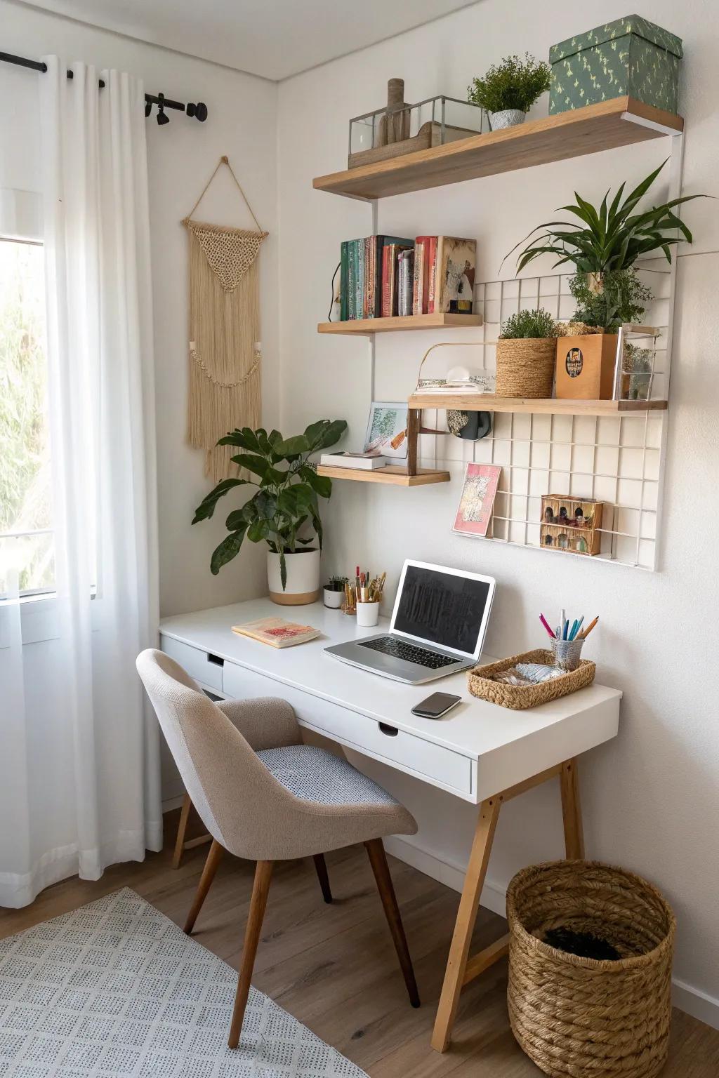 A wall-mounted desk perfect for minimalist spaces.