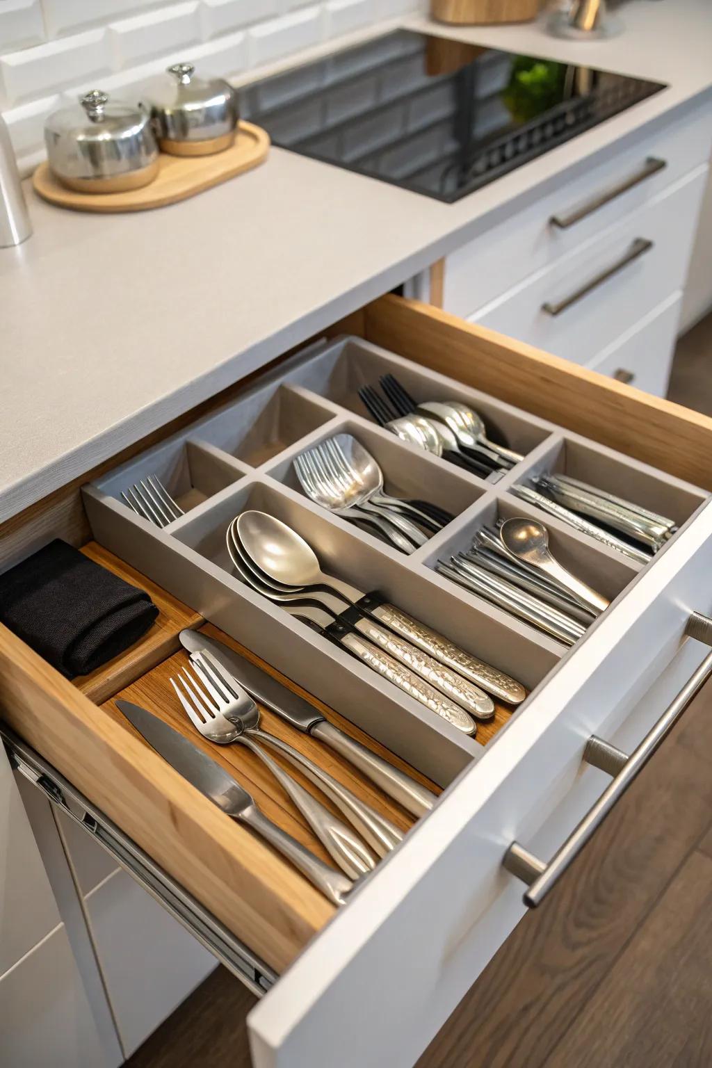 Drawer dividers bring order to your kitchen chaos.