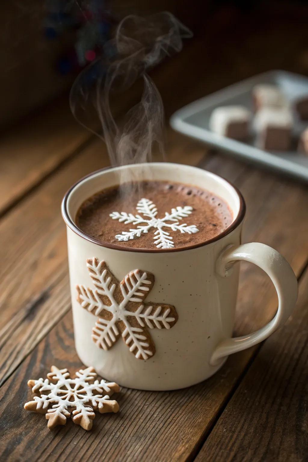 Marshmallow snowflakes add a whimsical and tasty touch to your winter beverages.