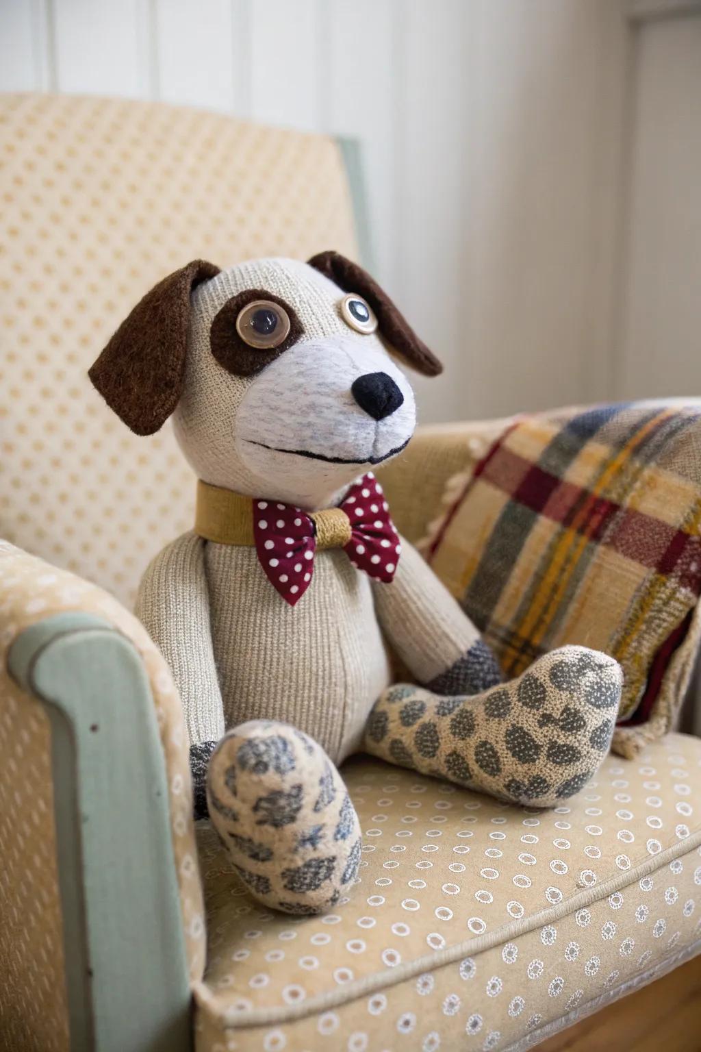 This dapper canine puppet is ready for a night out!