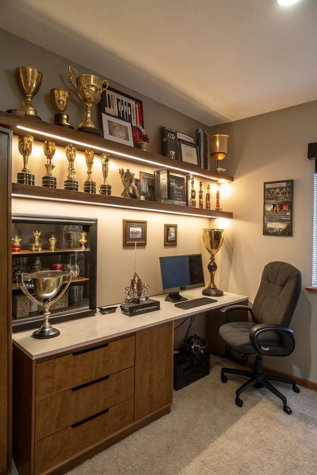 Showcase achievements with a stylish trophy shelf.