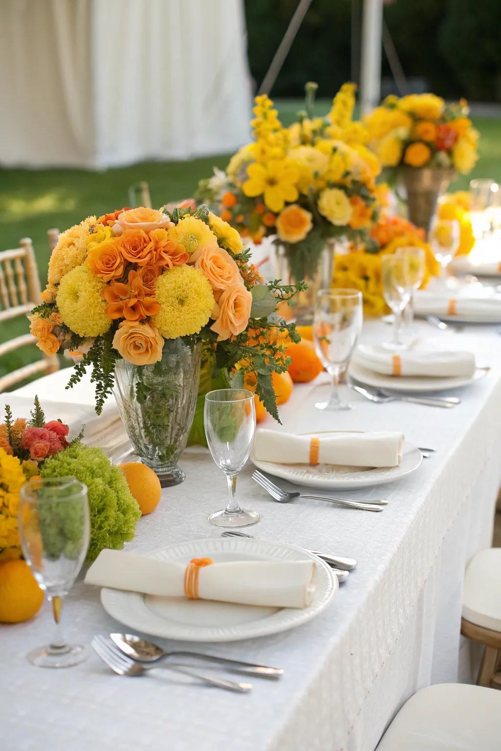 Citrus colors bring a sunny vibe to your spring wedding.