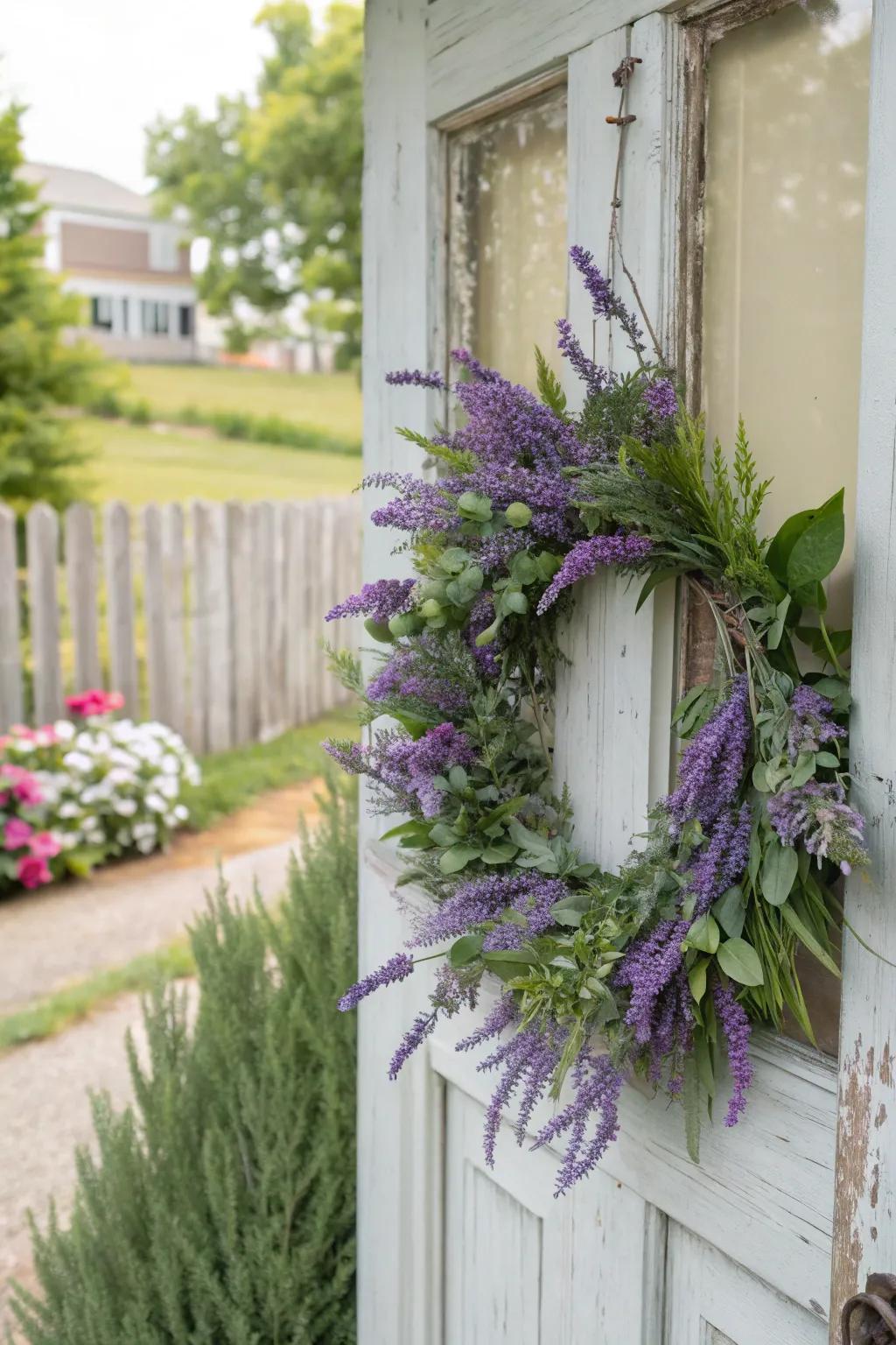 A soothing lavender wreath brings both beauty and fragrance to your home.