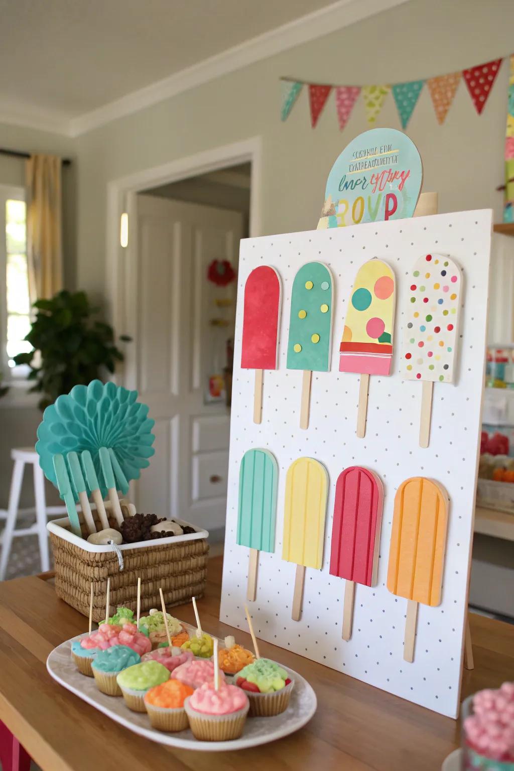 Popsicle delight birthday board.