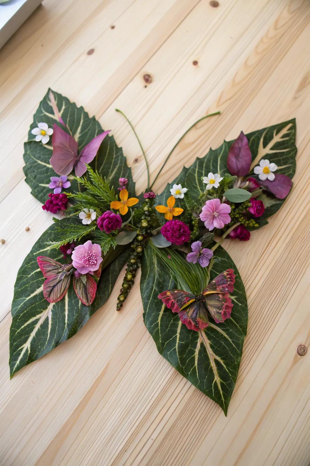 Capture the beauty of nature with this enchanting leaf and flower butterfly craft – a perfect blend of simplicity and creativity for little ones.