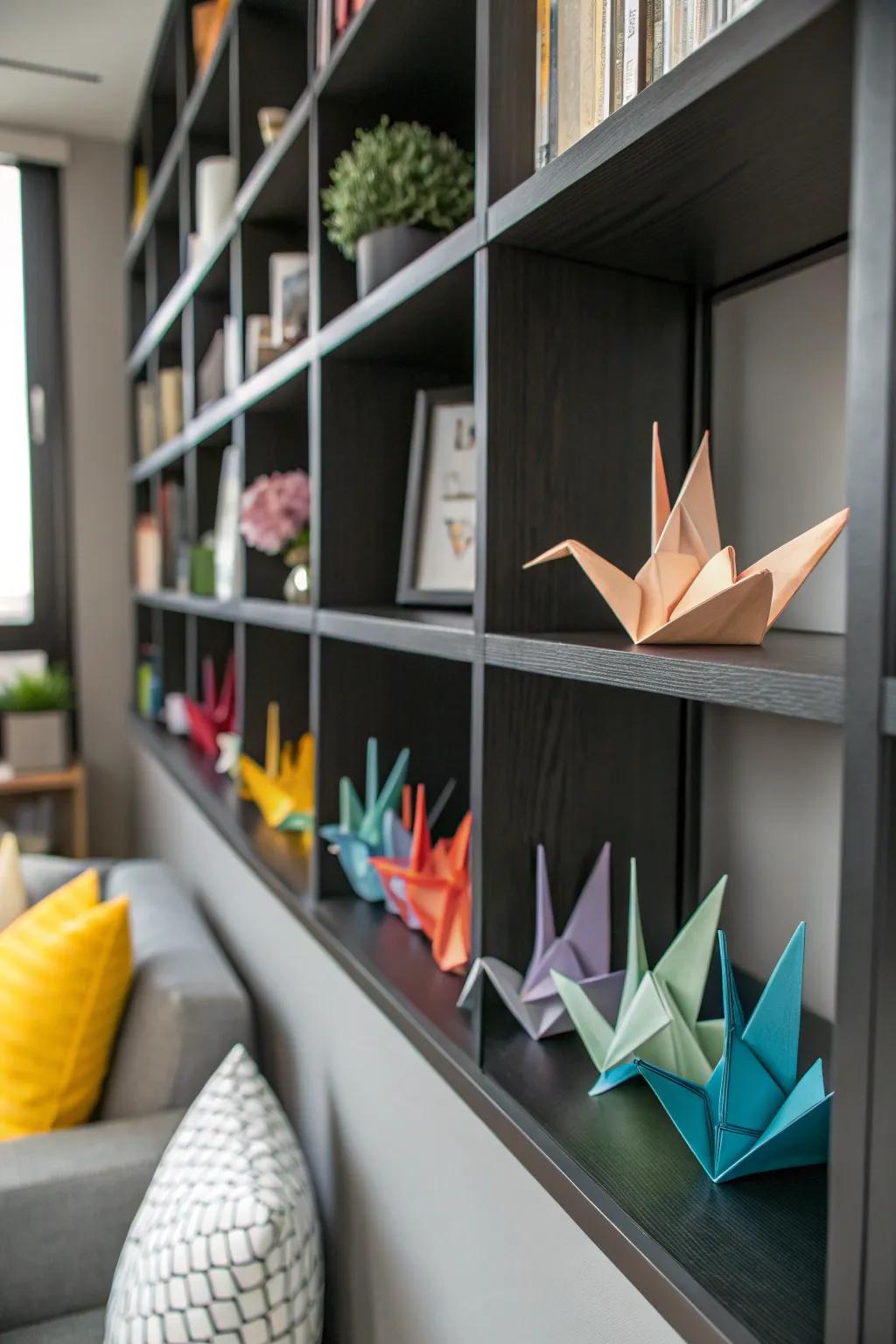 Add a touch of elegance with handcrafted origami animals.