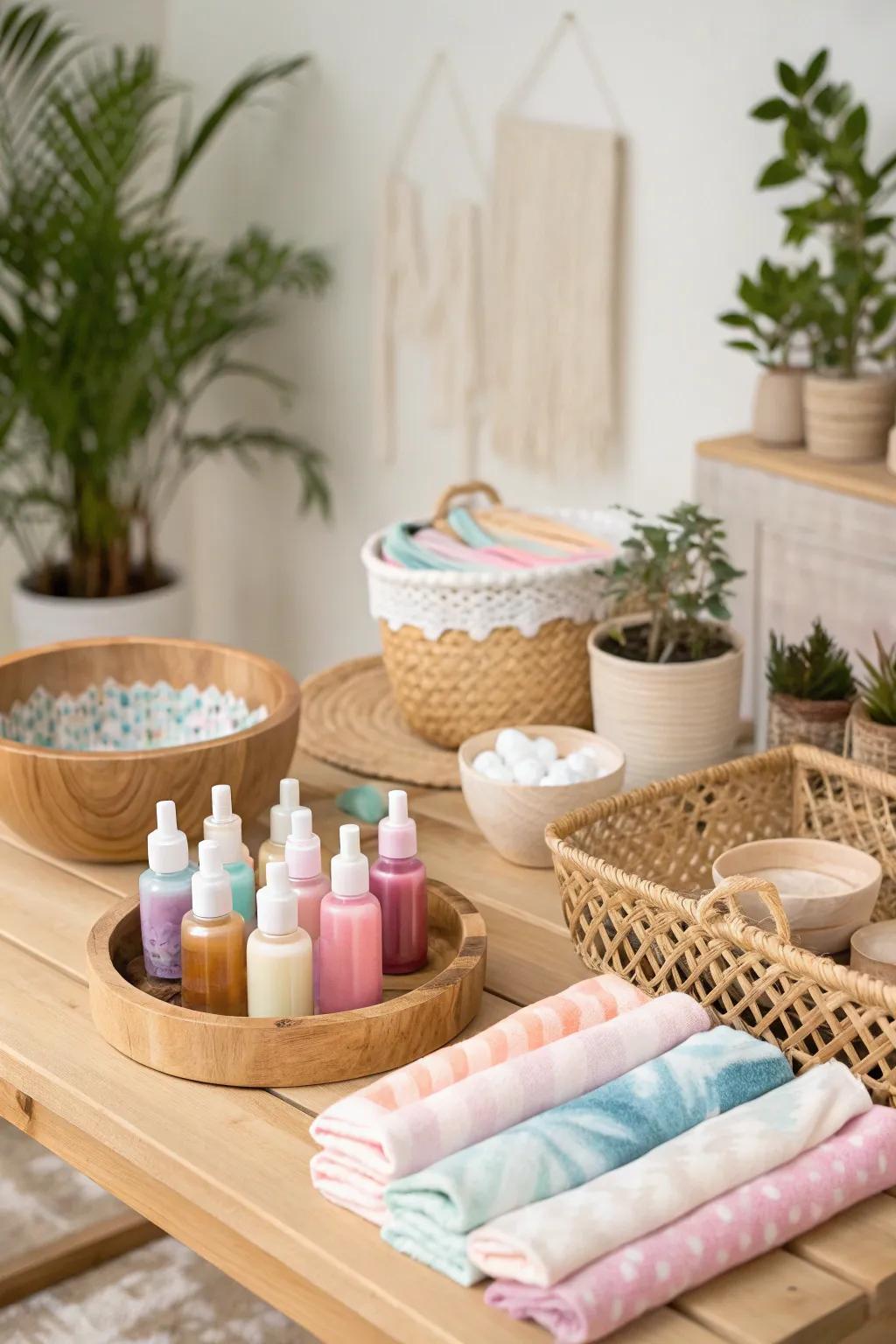 Unleash your creativity at the perfect tie-dye crafting station—where simplicity meets artistry.