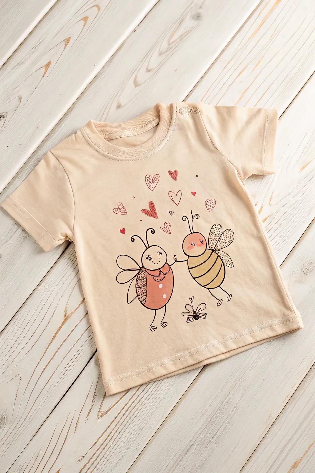 Embrace the cuteness with this Love Bug toddler tee, where whimsical design meets Scandinavian simplicity.