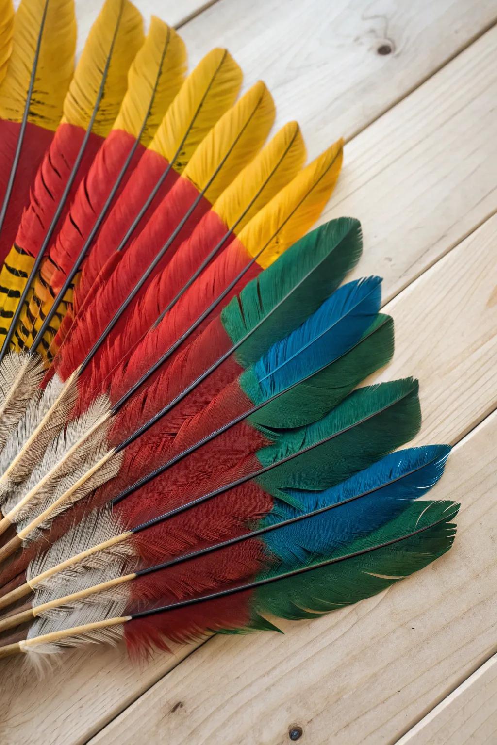 Bring joy to crafting time with these vibrant feather turkey tails—perfect for tiny hands and big imaginations!