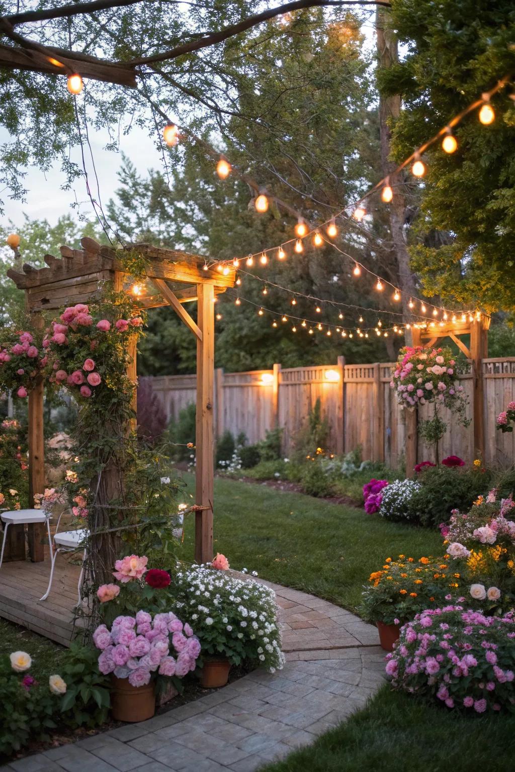 An intimate backyard garden party for your vow renewal.