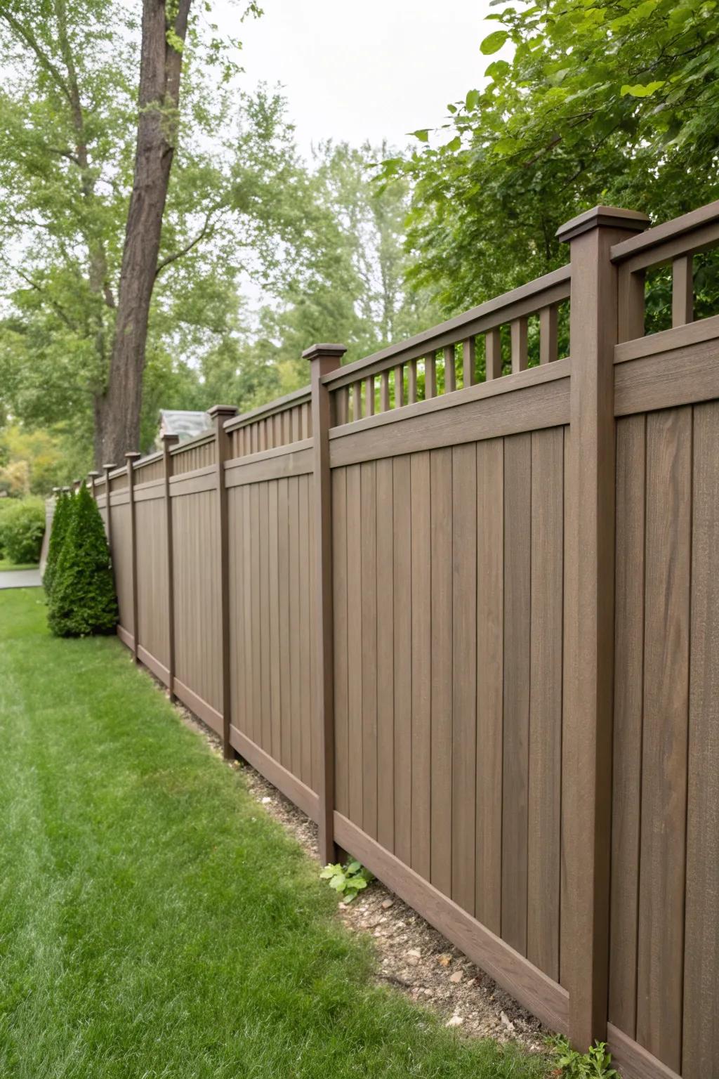 Wood-poly composite topper for a lasting and stylish fence solution.