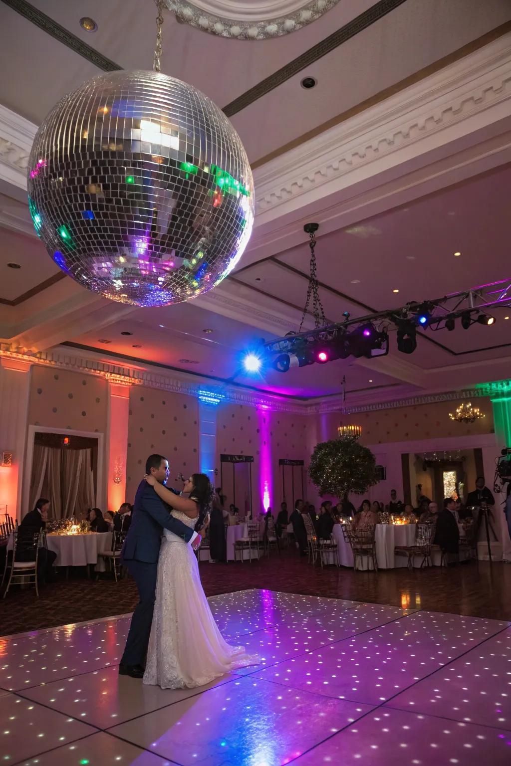 Add sparkle and fun with a classic disco ball centerpiece.