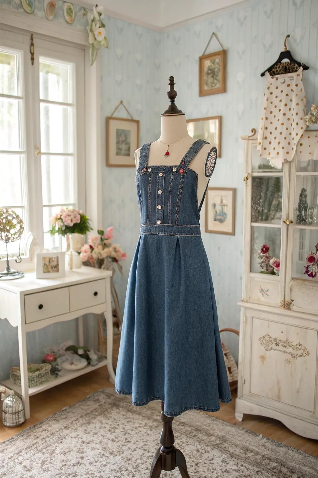 An A-line overall dress completes the classic Wendy Torrance style.