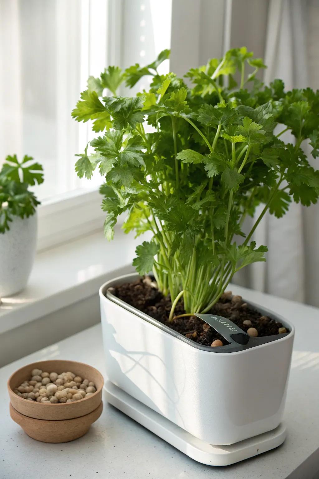 Transform your kitchen into a Parsley Paradise with the elegance of Aerogarden simplicity.