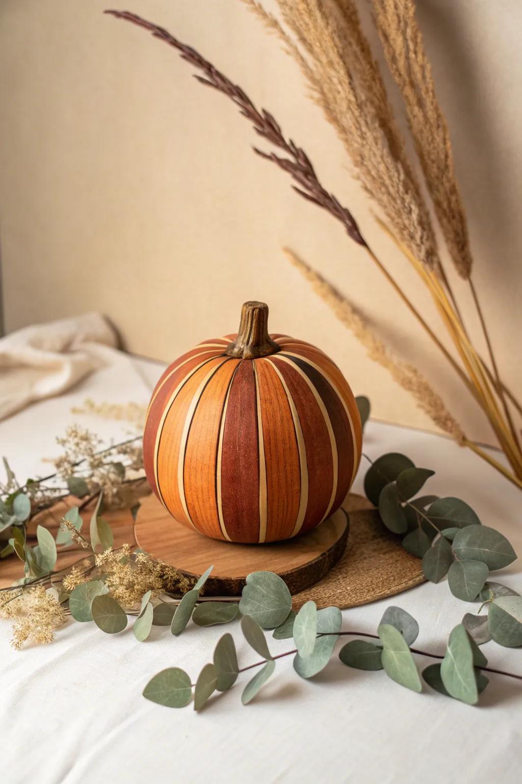 Elevate your autumn decor with a handcrafted wooden pumpkin that celebrates simplicity and natural beauty.