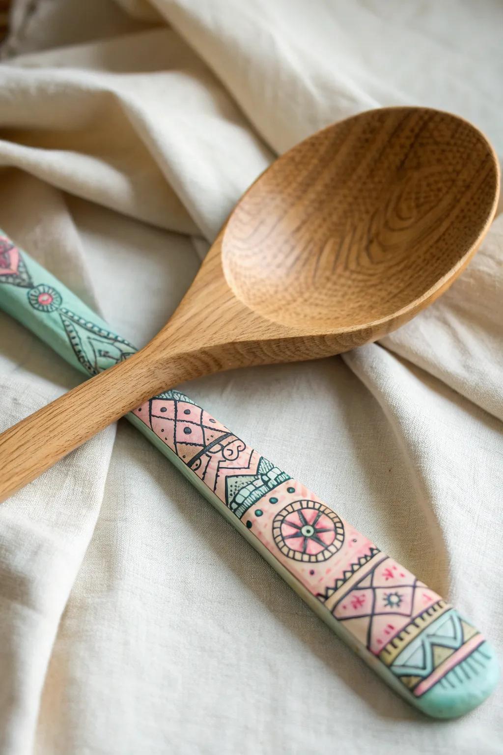 Elevate your kitchen with the art of painted wooden spoons, where simplicity meets creativity. 🎨✨