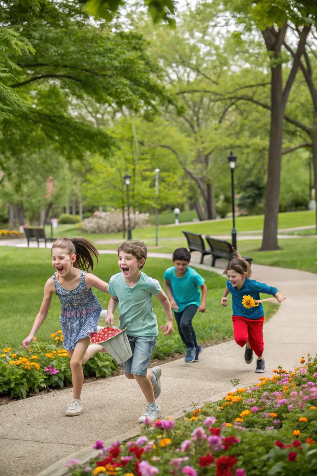 A scavenger hunt is an exciting way to engage kids in outdoor fun and teamwork.