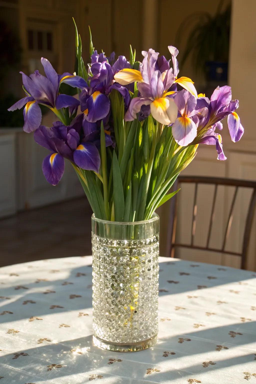 Iris flowers bring color and meaning to any anniversary.