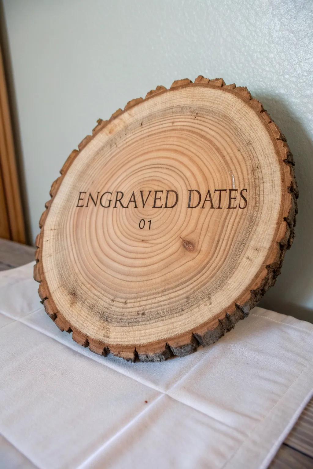 Celebrate shared milestones with tree ring art.