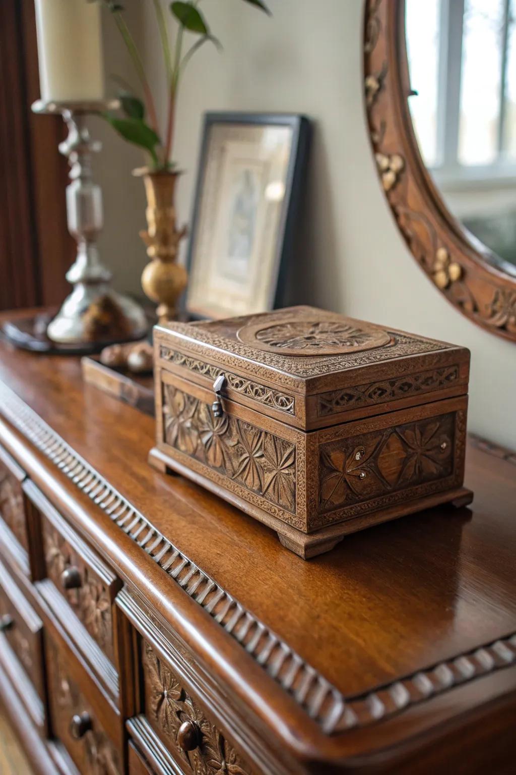 Store treasures in style: A handcrafted jewelry box for cherished pieces.