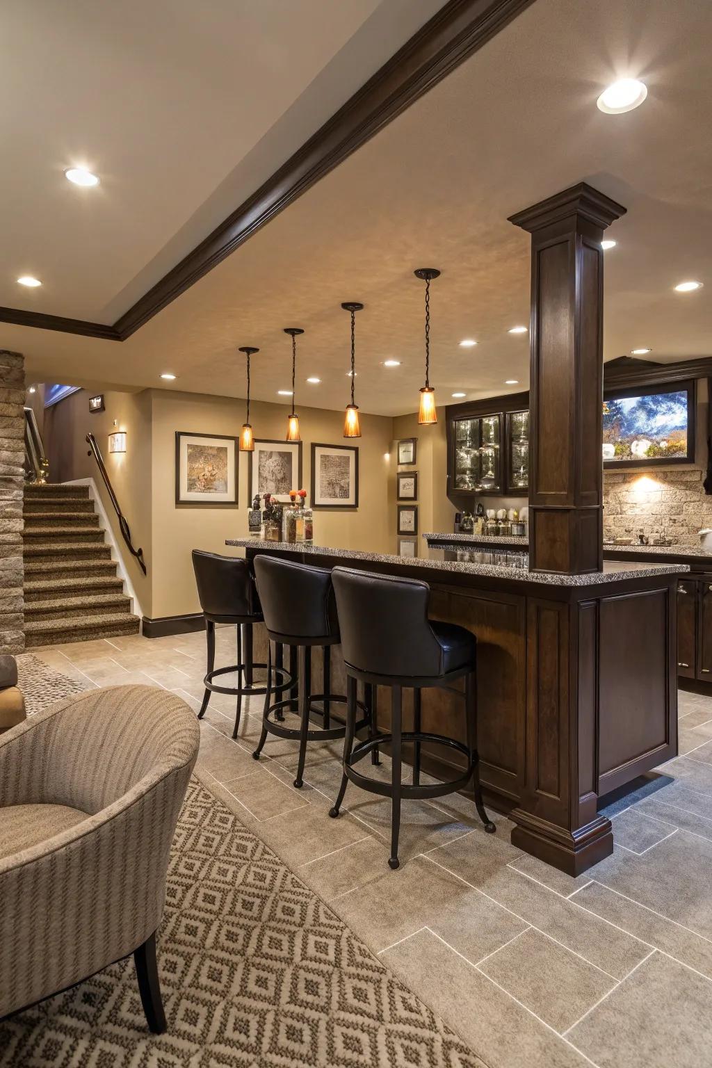 A chic home bar perfect for entertaining.