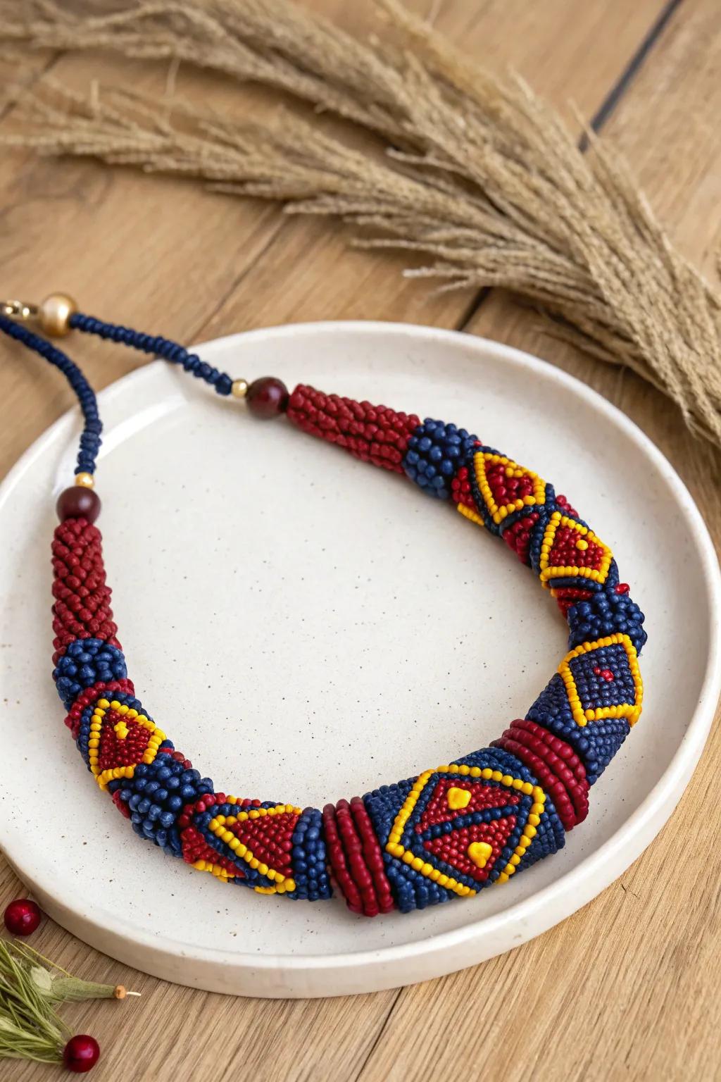 Discover the artistry of African-inspired beaded necklaces, where tradition meets modern minimalism. #HandcraftedBeauty #AfricanCrafts