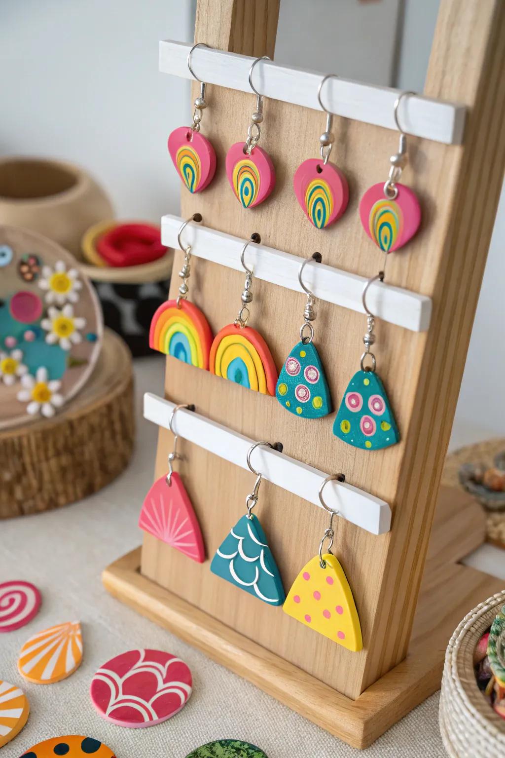 Express your style with custom-made air dry clay earrings.