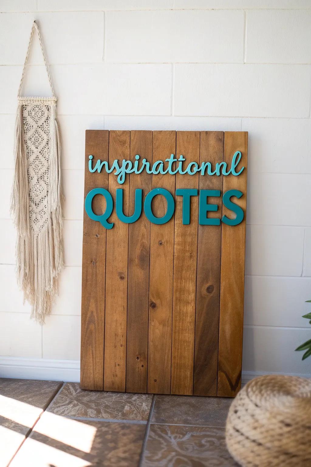 Add a splash of inspiration to your space with personalized signage that speaks to your soul.